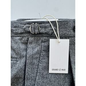 Grand Le Mar Mid Grey Flannel Wool Trousers Men’s (Wide Fit) 32x32 NWT
